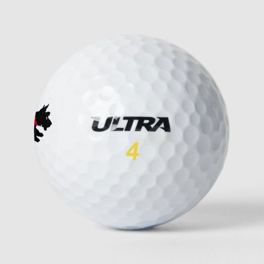 Fun Scottie Dog Mit Monogramm Red Custom Golfball (Logo)