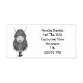 Fun Scottish Highland Cow Rücksendeadresse Gummistempel (Prägung)