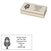 Fun Scottish Highland Cow Rücksendeadresse Gummistempel (Stempel)