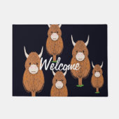 Fun Scottish Highland Cow Willkommen Fußmatte (Vorderseite)