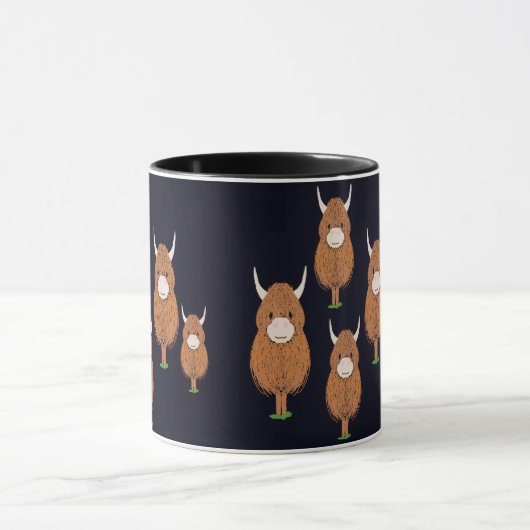 Fun Scottish Highland Cows Tasse (Zentrum)