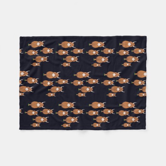 Fun Scottish Highland Kuh Fleecedecke (Vorderseite (Horizontal))