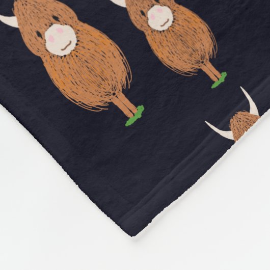 Fun Scottish Highland Kuh Fleecedecke (Ecke)