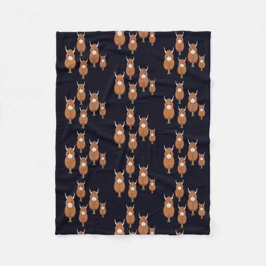 Fun Scottish Highland Kuh Fleecedecke (Vorderseite)