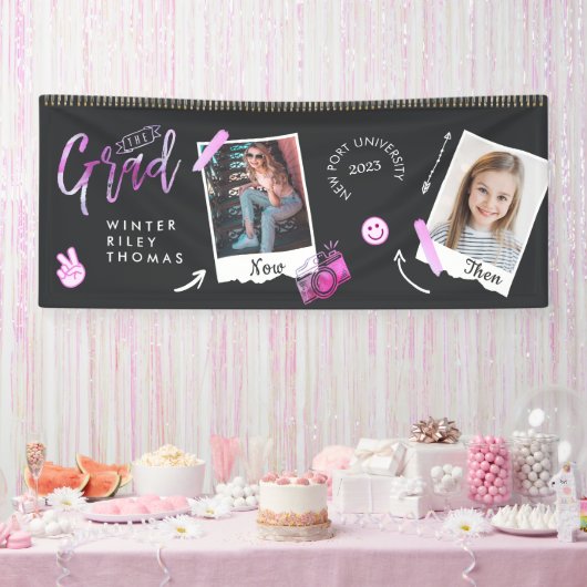 Fun Scrapbook Foto Album Notebook dann & Now Grad Banner (Party)