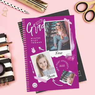 Fun Scrapbook Foto Album Notebook dann & Now Grad Einladung