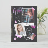 Fun Scrapbook Foto Album Notebook dann & Now Grad Einladung (Stehend Vorderseite)