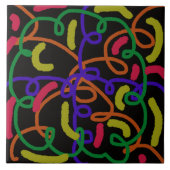 Fun Scribbles Art Doodles Colorful Küche Fliese (Vorderseite)