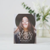 Fun Script Abschluss Postcard Einladungspostkarte (Stehend Vorderseite)