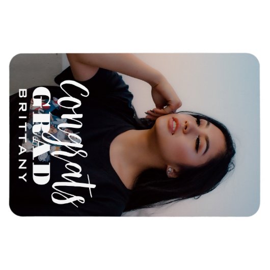 Fun Script Abschluss Save the Date Foto Magnet (Horizontal)