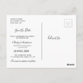 Fun-Script-Abschluss Save the Date Foto Postkarte (Rückseite)