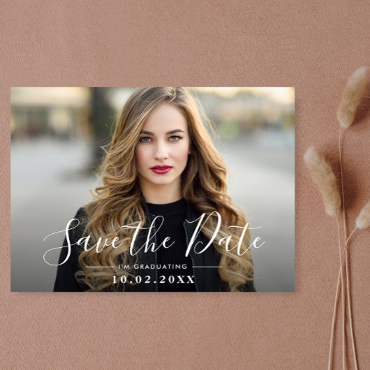 Fun-Script-Abschluss Save the Date Foto Postkarte