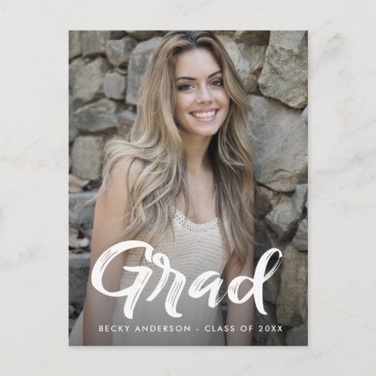 Fun-Script-Abschluss Save the Date Postkarte (Vorderseite)