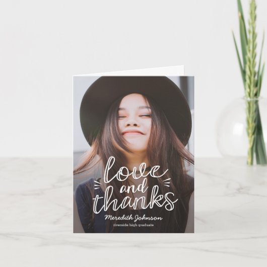 Fun Script Abschluss Vielen Dank Karte (Vorderseite)