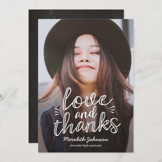 Fun Script Abschluss Vielen Dank Karte (Vorne/Hinten)