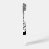 Fun Script Black and White Monogram Cat iPhone Hülle (Linke Seite)