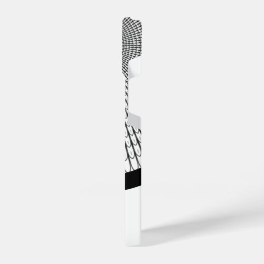 Fun Script Black and White Monogram Cat iPhone Hülle (Linke Seite)