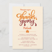 Fun Script Erntedank potluck Einladung (Vorderseite)