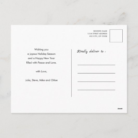 Fun Script Frohe Weihnachten auf Green Simple Foto (Rückseite)