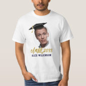 Fun Script Grad Cap Minimalistisch Foto Abschluss T-Shirt (Vorderseite)