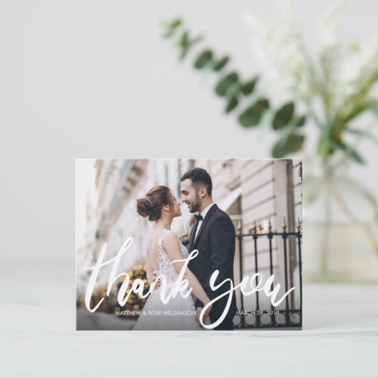 Fun Script Hochzeit danke Ihnen Karte (Stehend Vorderseite)