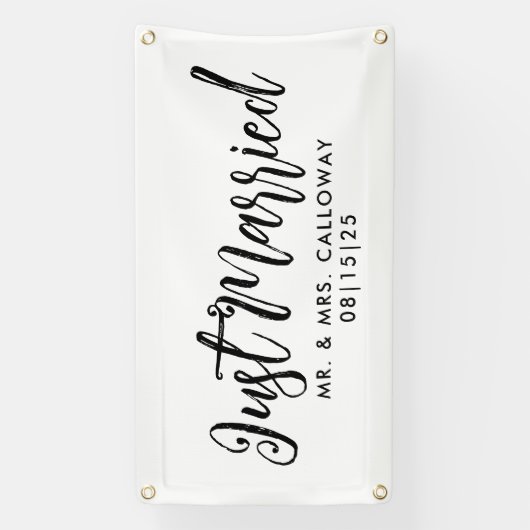 Fun Script Just Married Car Banner (Vertikal)