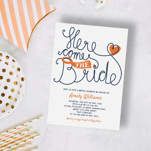 Fun Script Lettering Bridal Shower Invite Einladung