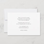 Fun Script Modern Blue Simple Foto Abschluss Dankeskarte (Rückseite)