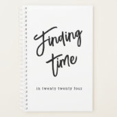 Fun Script Personalized Black & White  Planer (Vorderseite)