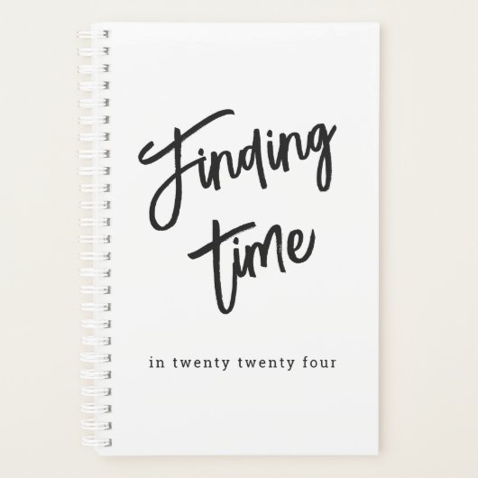 Fun Script Personalized Black & White  Planer (Vorderseite)