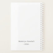 Fun Script Personalized Black & White  Planer (Rückseite)