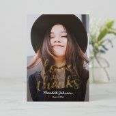 Fun Script Real Foil Abschluss Danke Karte (Stehend vorne)