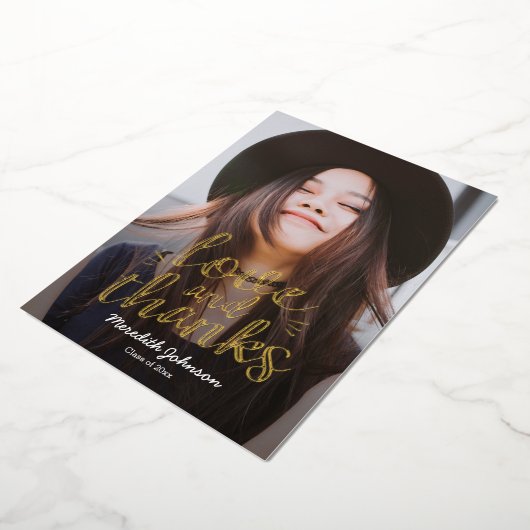 Fun Script Real Foil Abschluss Danke Karte (Gedreht)