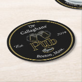 Fun Script Text Pub w Bers Drink Coasters Runder Pappuntersetzer (Angewinkelt)