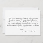 Fun Script Vielen Dank für Ihre Hochzeitskarte Dankeskarte (Rückseite)