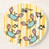 Fun Seafood Crab Fish  Getränkeuntersetzer (Vorne)