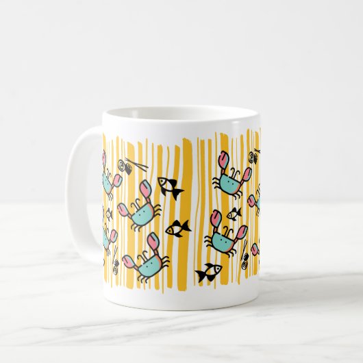 Fun Seafood Crab Fish  Kaffeetasse (Vorderseite Links)