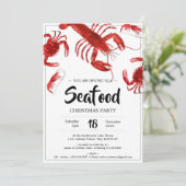 Fun Seafood Weihnachten Party Crab Hummer Einladung (Stehend Vorderseite)