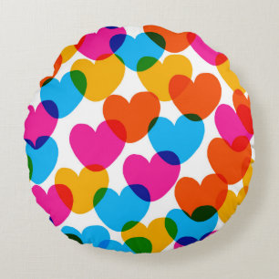 Fun seamless vintage love heart background in pret rundes kissen