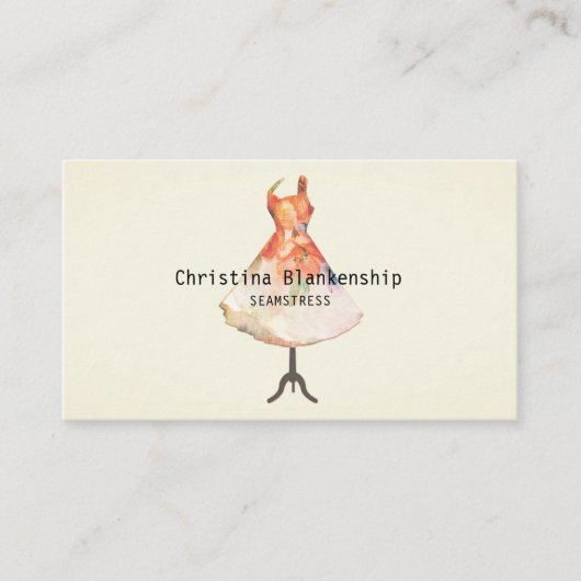 Fun Seamstress Mannequin Torso QR Code Benutzerdef Visitenkarte (Vorderseite)