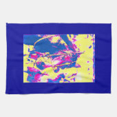 Fun Seattle Slew Thoroughbred Racehorse Watercolor Geschirrtuch (Horizontal)