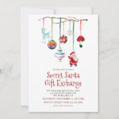 Fun Secret Santa Gift Exchange Party Einladung (Vorderseite)