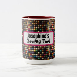 Fun Seeing Lover Colorful Thread Name Zweifarbige Tasse