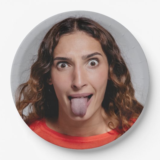 FUN Selfie Foto Upload | Ihr Party zum Gesichtsver Pappteller (Vorderseite)