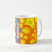 Fun Seventies Style Bubbles Kaffeetasse (VorderseiteRechts)