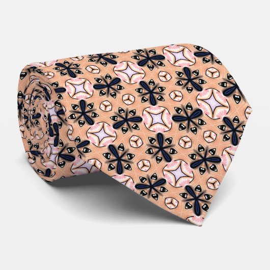 Fun Shapes auf Peach Neck Tie Krawatte (Gerollt)