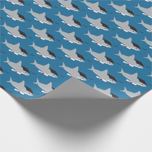 Fun Shark Abschluss Geschenkpapier (Ecke)