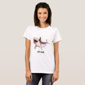 Fun SHARK illustriertes Geschenk Name Aquarell hin T-Shirt (Vorne ganz)