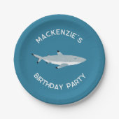 Fun Shark Underwater Birthday Party Pappteller (Vorderseite)
