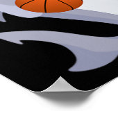 Fun Shark Wearing Sonnenbrille Basketball spielen Poster (Ecke)
